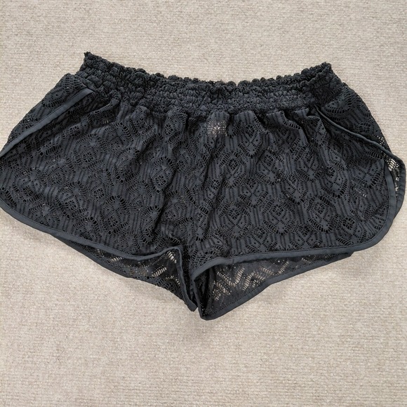 Ocean Pacific Other - OP Sheer Lace Swim Cover-Up Shorts Boardshorts Black Women's LARGE 11-13 Beach
